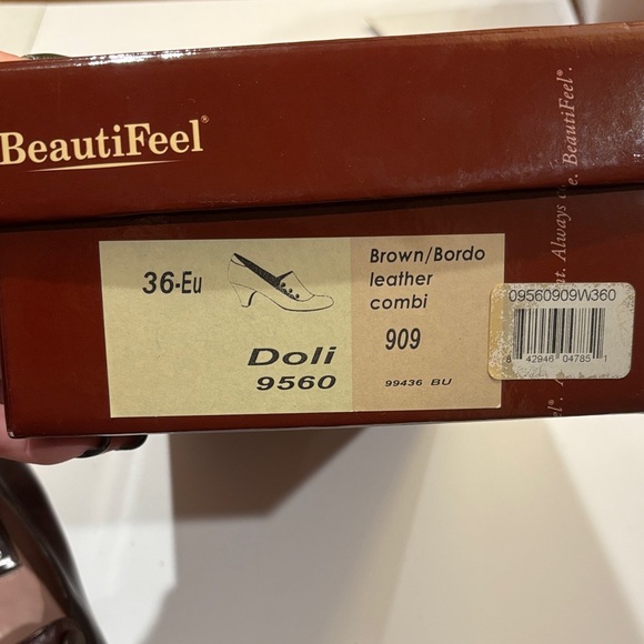 BeautiFeel Dark Brown Leather Doli Heels Shoes with Buttons Israel Size 6 - Picture 11 of 12